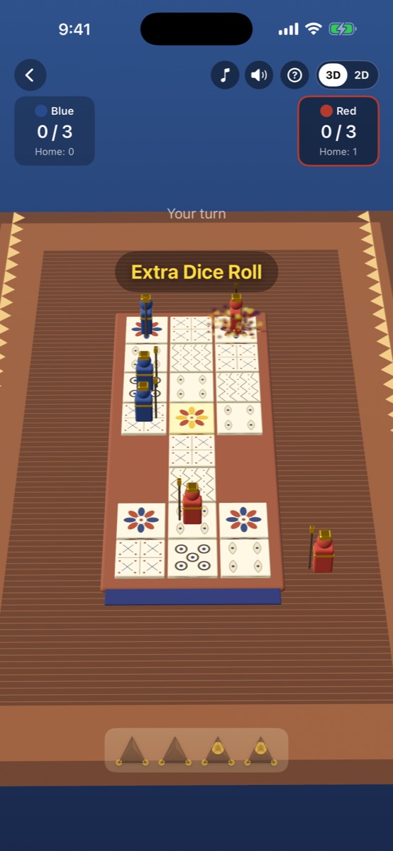 A game in progress on the Mesopotamian board.